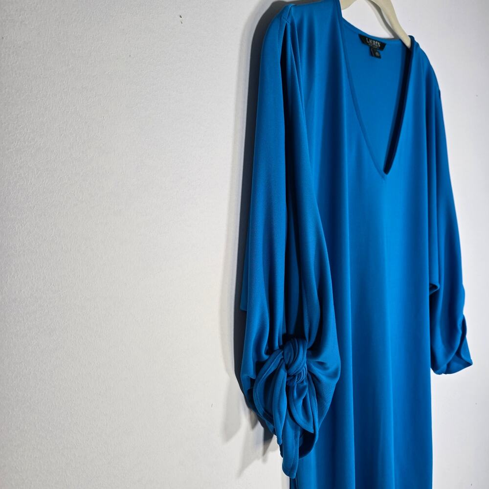 European Summer Blue Ralph Lauren V Neck Dress Size M - Picture 6 of 7